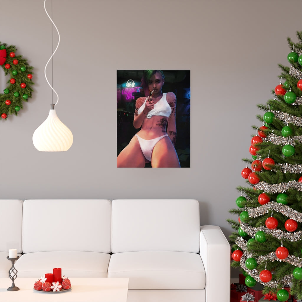 Sexy Judy Panties Cyberpunk 2077 Poster - Lewd Premium Matte Vertical Poster - Adult Wall Art