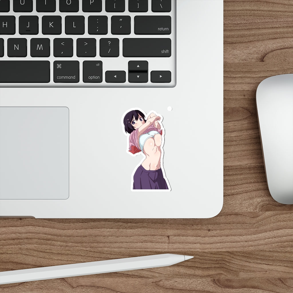 Sexy Undressing Tsubasa Hanekawa Monogatari Waterproof Sticker - Ecchi Vinyl Decal