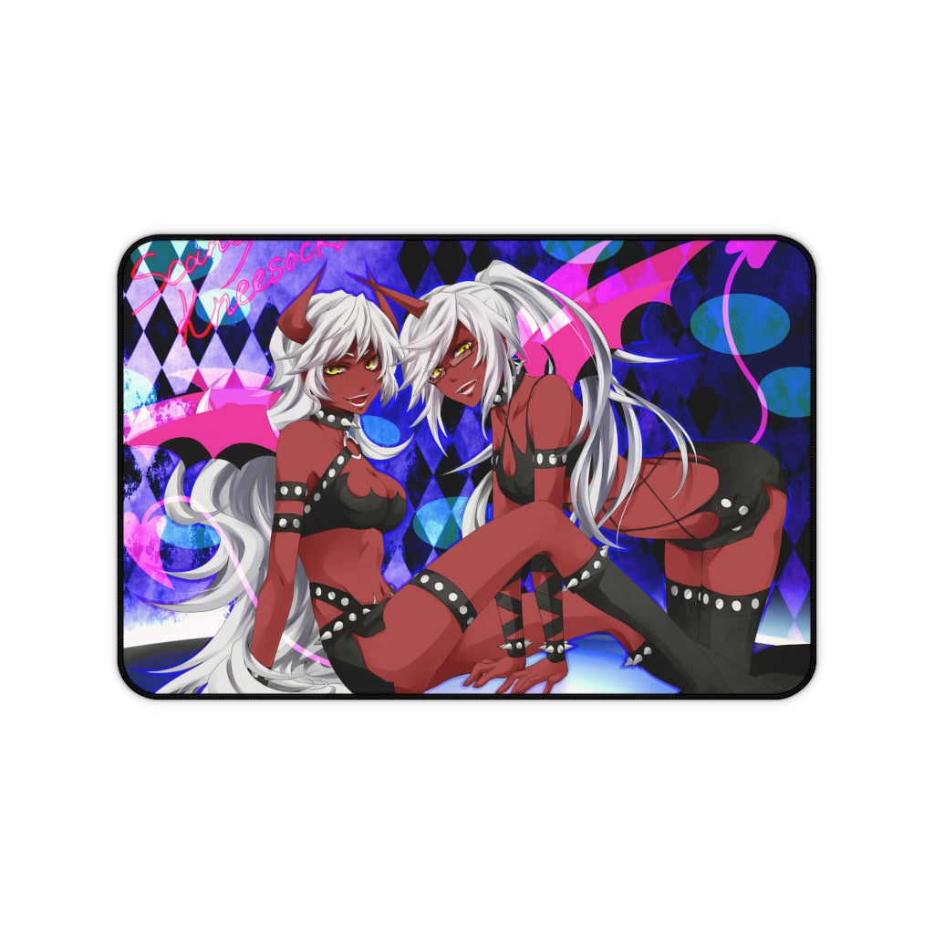 Panty and Stocking with Garterbelt Sexy Devil Waifus Scanty and Kneesocks Desk Mat - Non Slip Mousepad