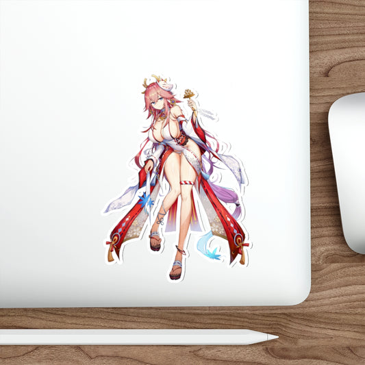 Sexy Yae Miko Genshin Impact Waterproof Sticker - Ecchi Vinyl Decal