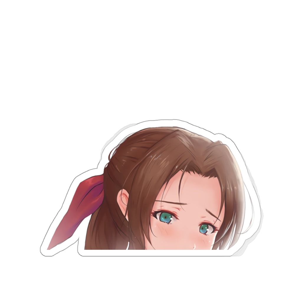 Final Fantasy 7 Aerith Peeker Sticker - Anime Peeker Car Decal