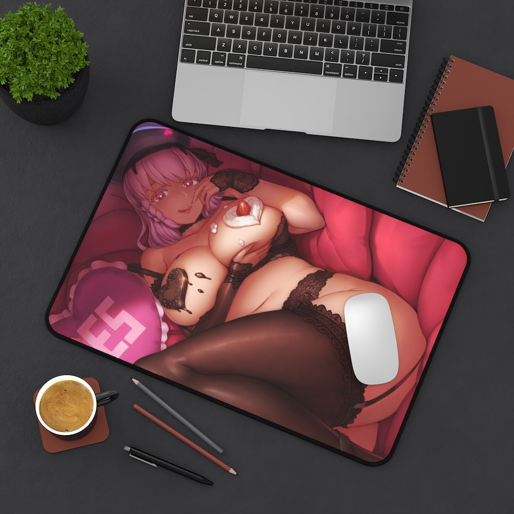 Punishing Gray Raven Sexy Mousepad - Thick Dessert Boobs Ella Ecchi Desk Mat - Naughty Playmat