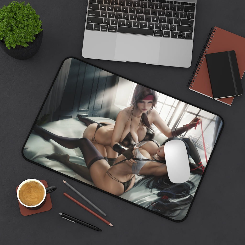 Tifa And Jesse BDSM Desk Mat - Big Ecchi Gaming Mousepad - MTG Playmat