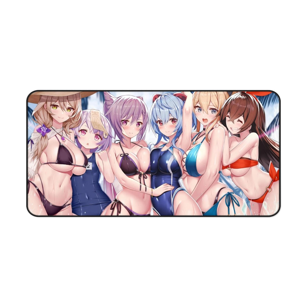 Genshin Impact Girls in Bikini Mousepad - Large Ecchi Desk Mat - MTG Playmat