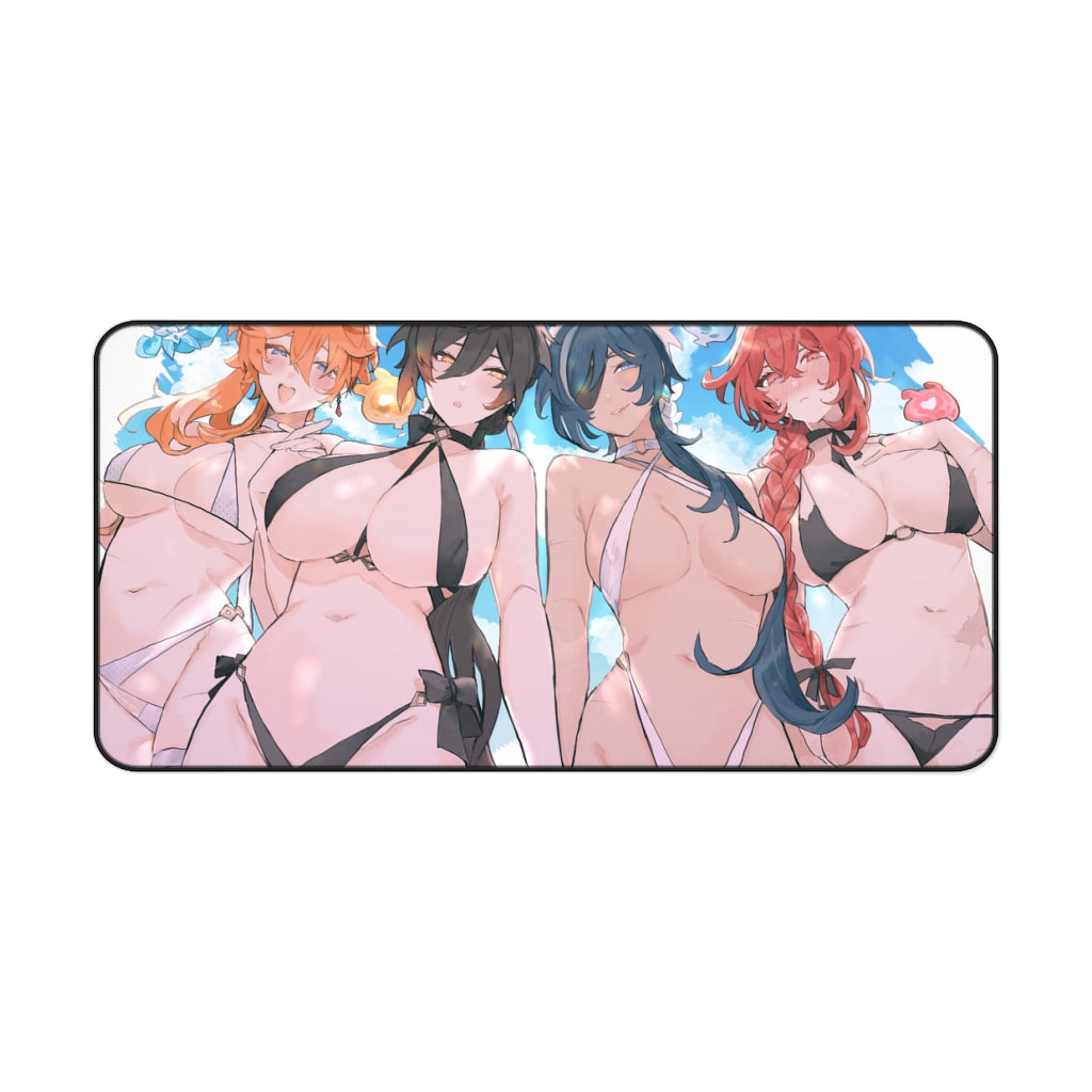 Genshin Impact Ecchi Desk Mat | Male Cast Gender Swap | Large Gaming Mousepad - MTG Playmat