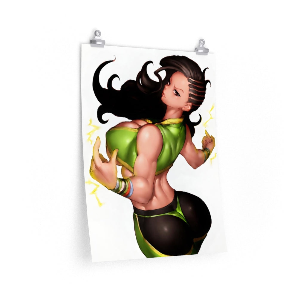 Laura Matsuda Street Fighter Poster - Lewd Premium Matte Vertical Poster - Adult Wall Art