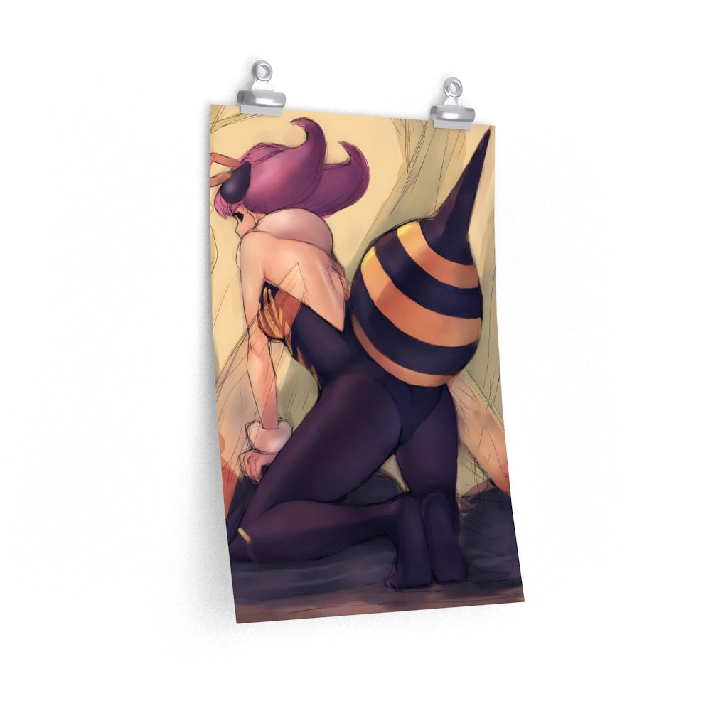 Q Bee Darkstalkers Poster - Lewd Premium Matte Vertical Poster - Adult Wall Art