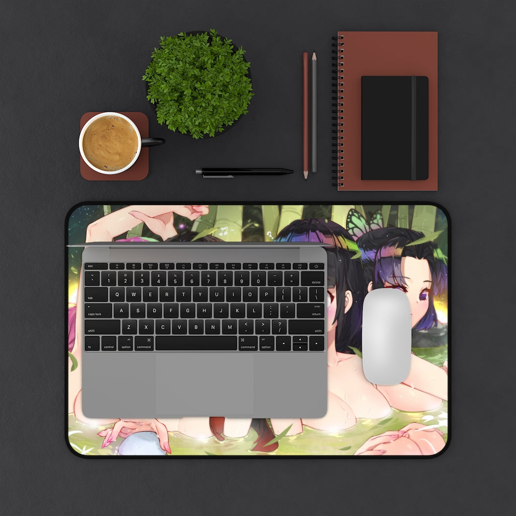 Nezuko Shinobu Mitsuri and Kanao Demon Slayer Nude Bath Bamboo Forest Mousepad - Gaming Playmat