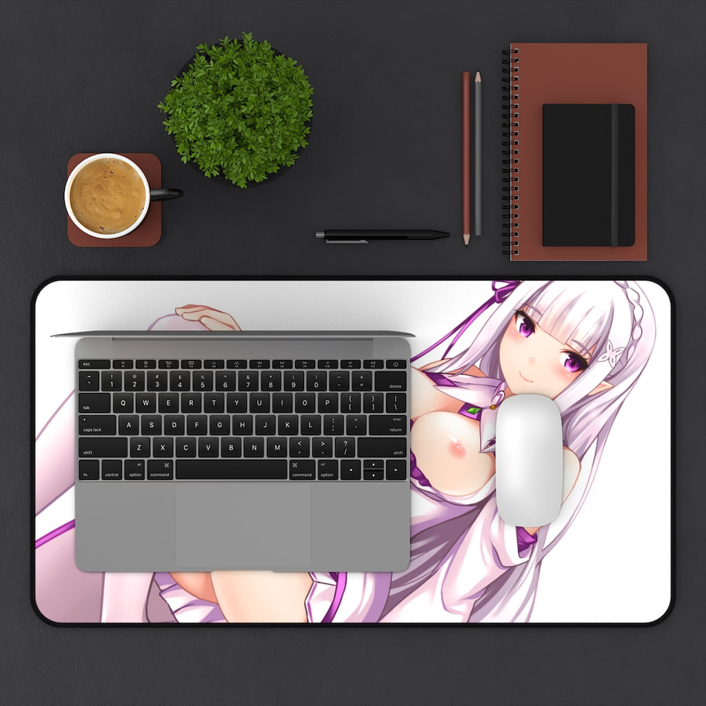 Re Zero Sexy Mousepad - Nude Anime Tits Emilia Desk Mat - Ecchi Playmat