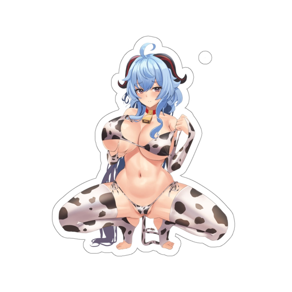 Cow Girl Ganyu Genshin Impact Waterproof Sticker - Ecchi Vinyl Decal