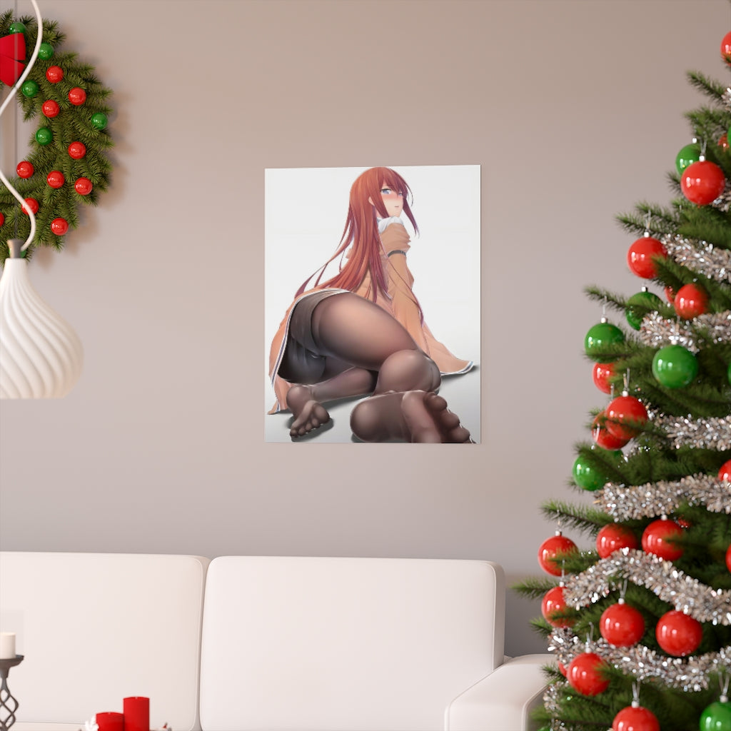 Affiche sexy pieds de Makise Kurisu Steins Gate Ecchi - Affiche verticale mate de qualité supérieure obscène - Art mural pour adultes