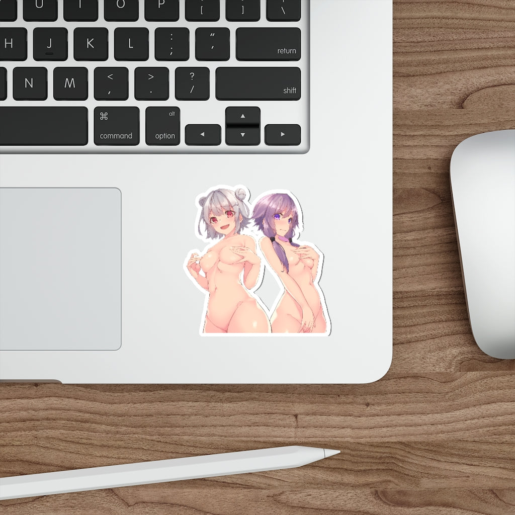 Nude Yuzuki Yukari and Koharu Rikka Voiceroid Yuri Hentai Waterproof Sticker - Ecchi Vinyl Decal