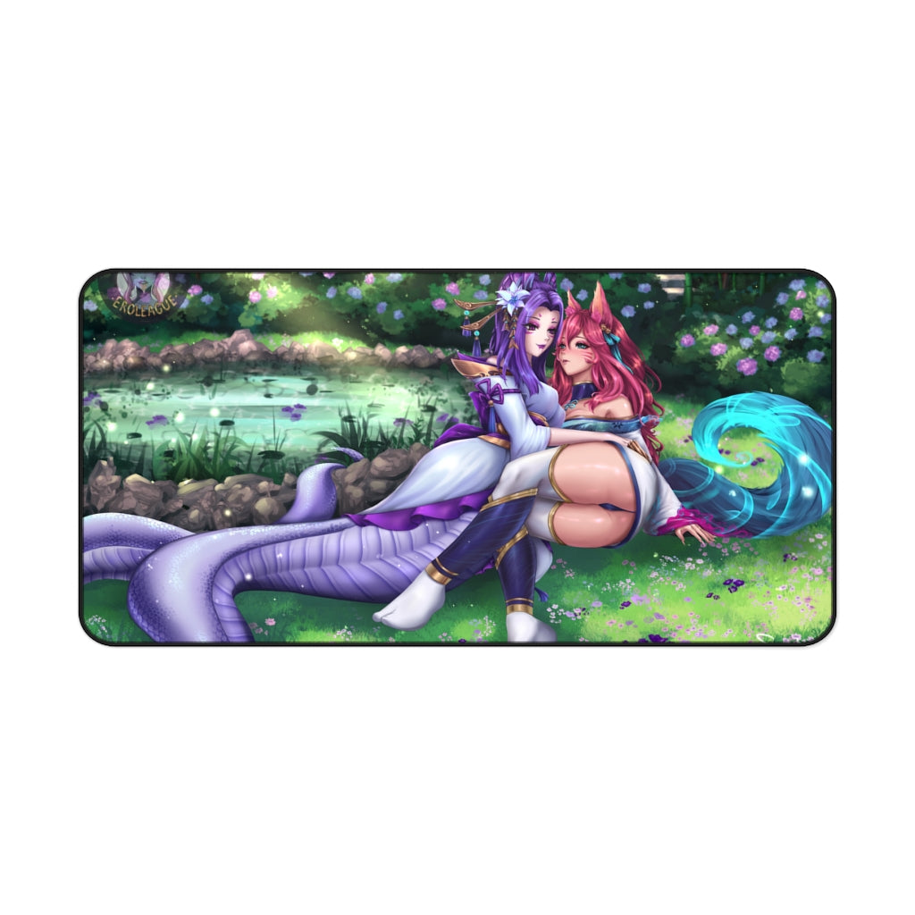 League Of Legends Cassiopeia And Ahri Sexy Mousepad - Large XXL Gaming Desk Mat - Lol Desk Pad