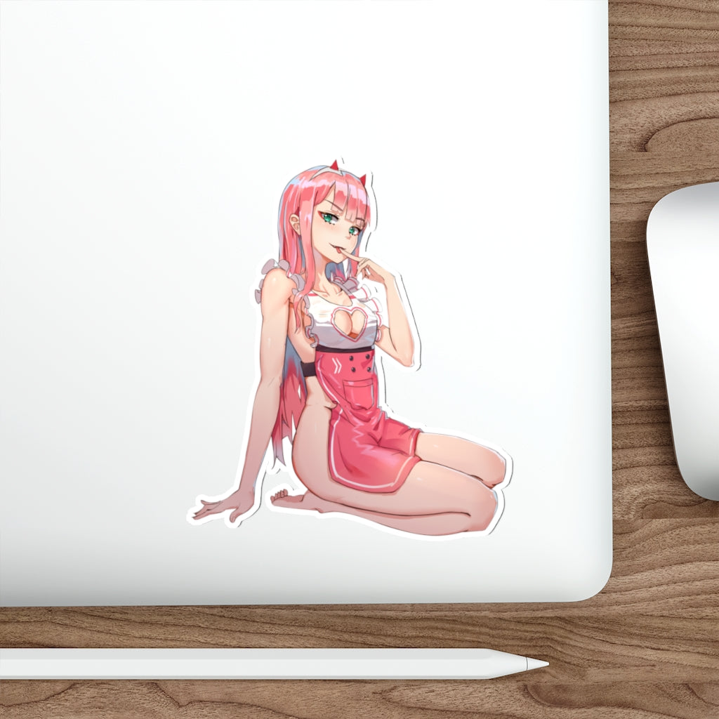 Zero Two Waterproof Sticker - Ecchi Apron Decal - Darling in the Franxx