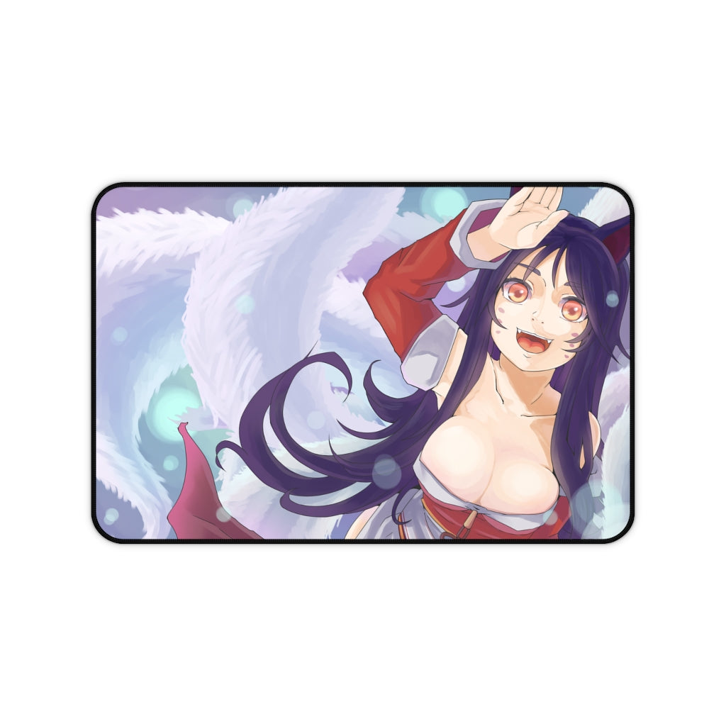 Ahri Nine Tailed Fox Sexy Mousepad - League of Legends Ecchi Desk Mat - LoL Kitsune Gaming Playmat