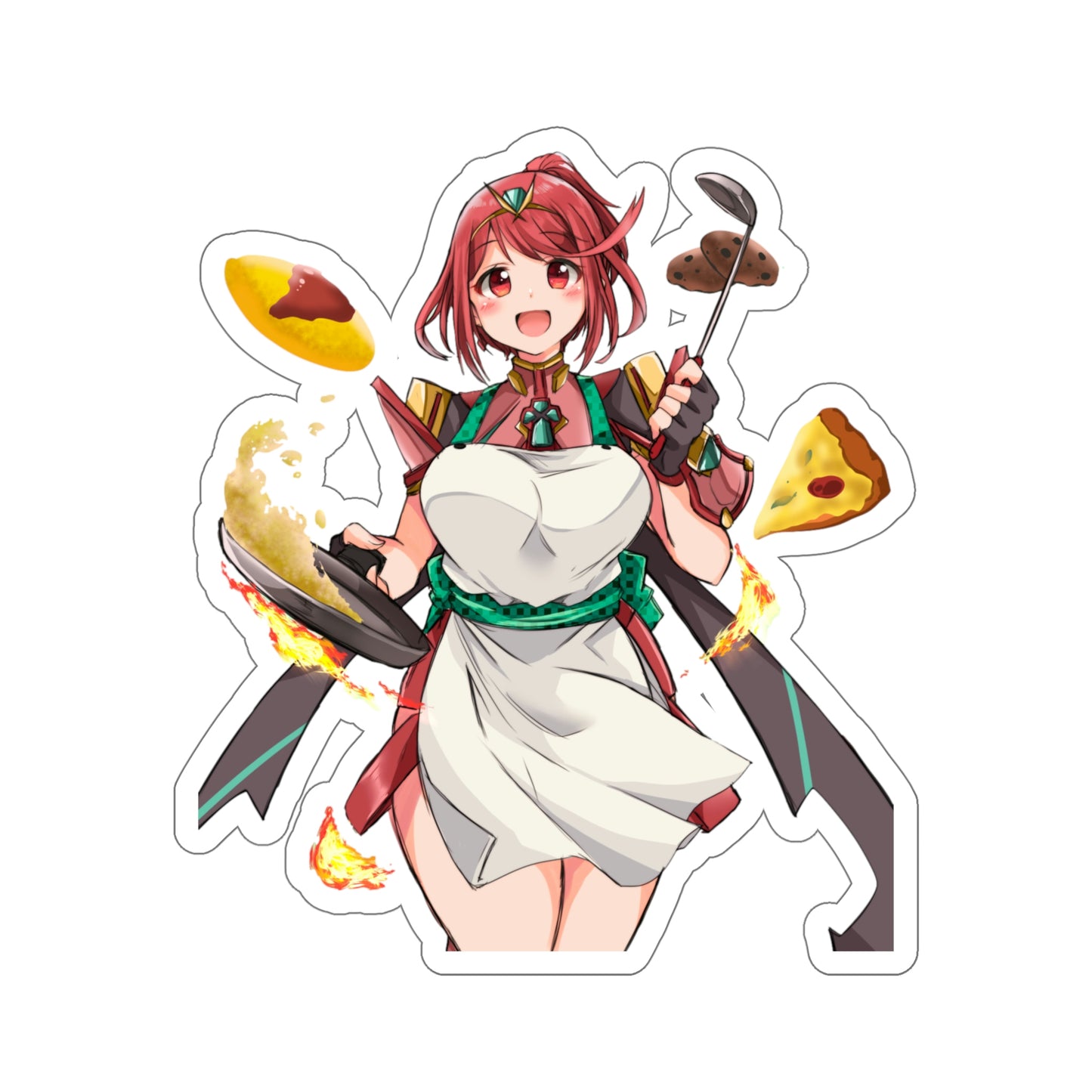 Xenoblade Pyra Cooking Waterproof Sticker - Ecchi Vinyl Decal