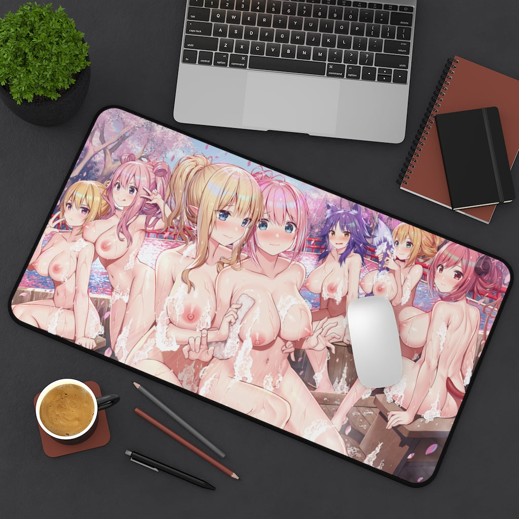 Princess Connect Re Dive Sexy Mousepad - Nude Onsen Waifus Desk Mat - Ecchi Playmat
