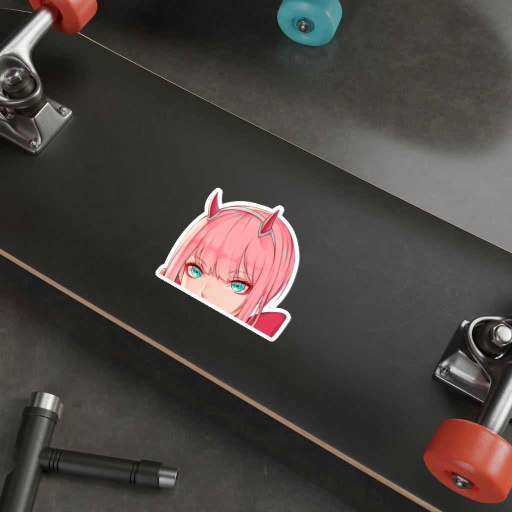 Zero Two Peeker Sticker - Anime Peeker Car Decal