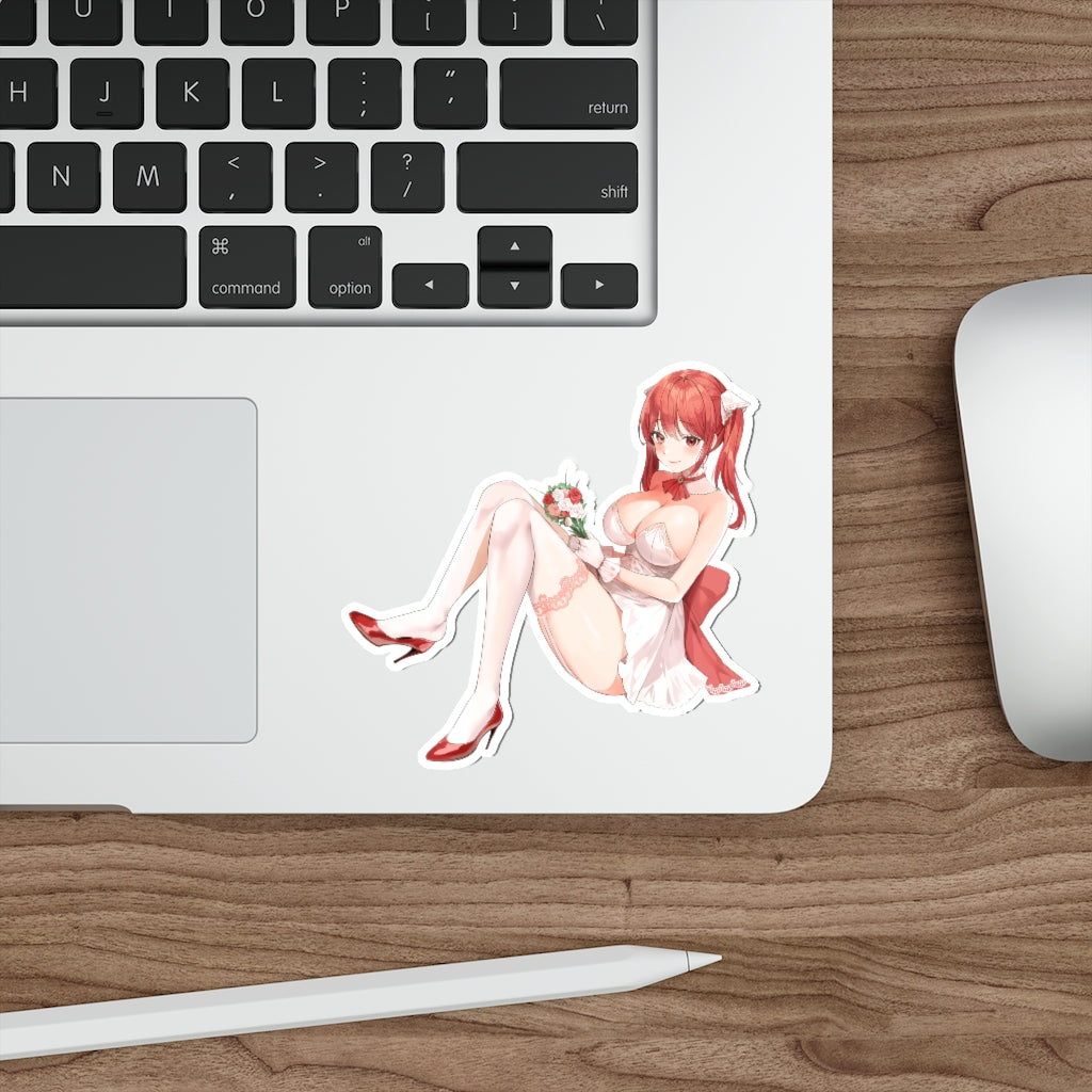 Hololive Sexy Bride Houshou Marine Waterproof Sticker - Ecchi Vinyl Decal