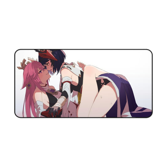 Genshin Impact Sexy Yae Miko and Kujou Sara Desk Mat - Non Slip Mousepad