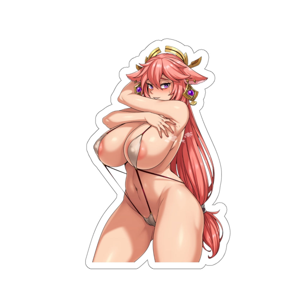 Micro Bikini Yae Miko Genshin Impact Ecchi Vinyl Decal Waterproof Sticker - Ecchi Vinyl Decal