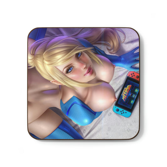 Metroid Coaster - Dessous de verre en carton dur - Cadeau coquin - Samus nue et sexy