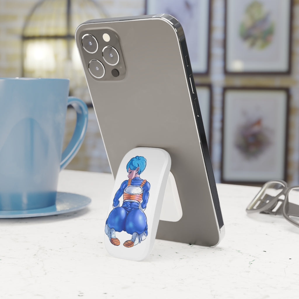 Ecchi Anime Phone Grip - Thick Bulma in Vegeta Outfit Cell Phone Stand - Phone Click-On Grip