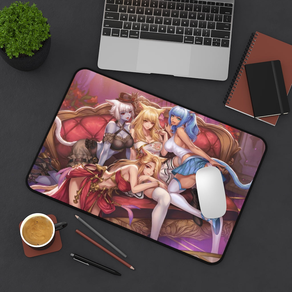 Final Fantasy 14 Mousepad - Ecchi Miqo'Te Large Desk Mat - MTG Playmat