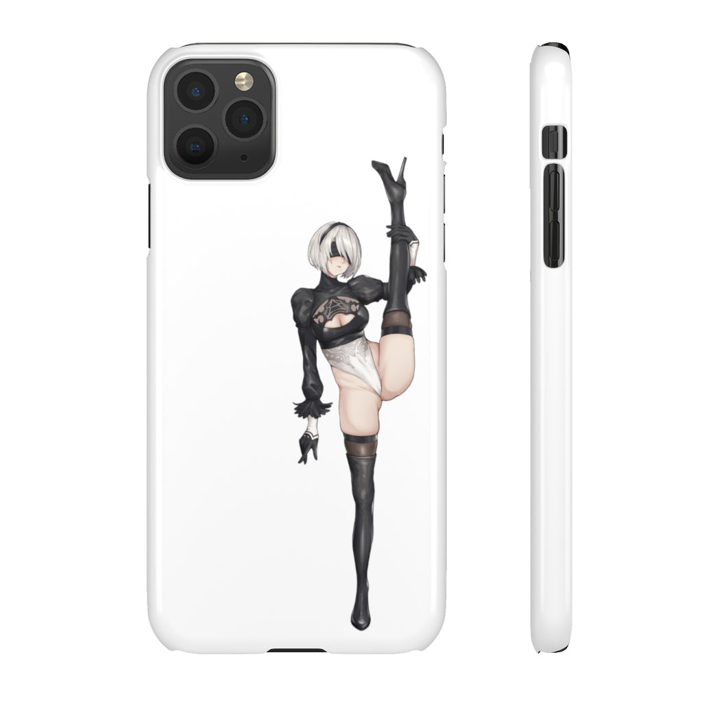 Nier Automata 2B Split Anime Phone Case -  Kawaii Aesthetic Snap Case