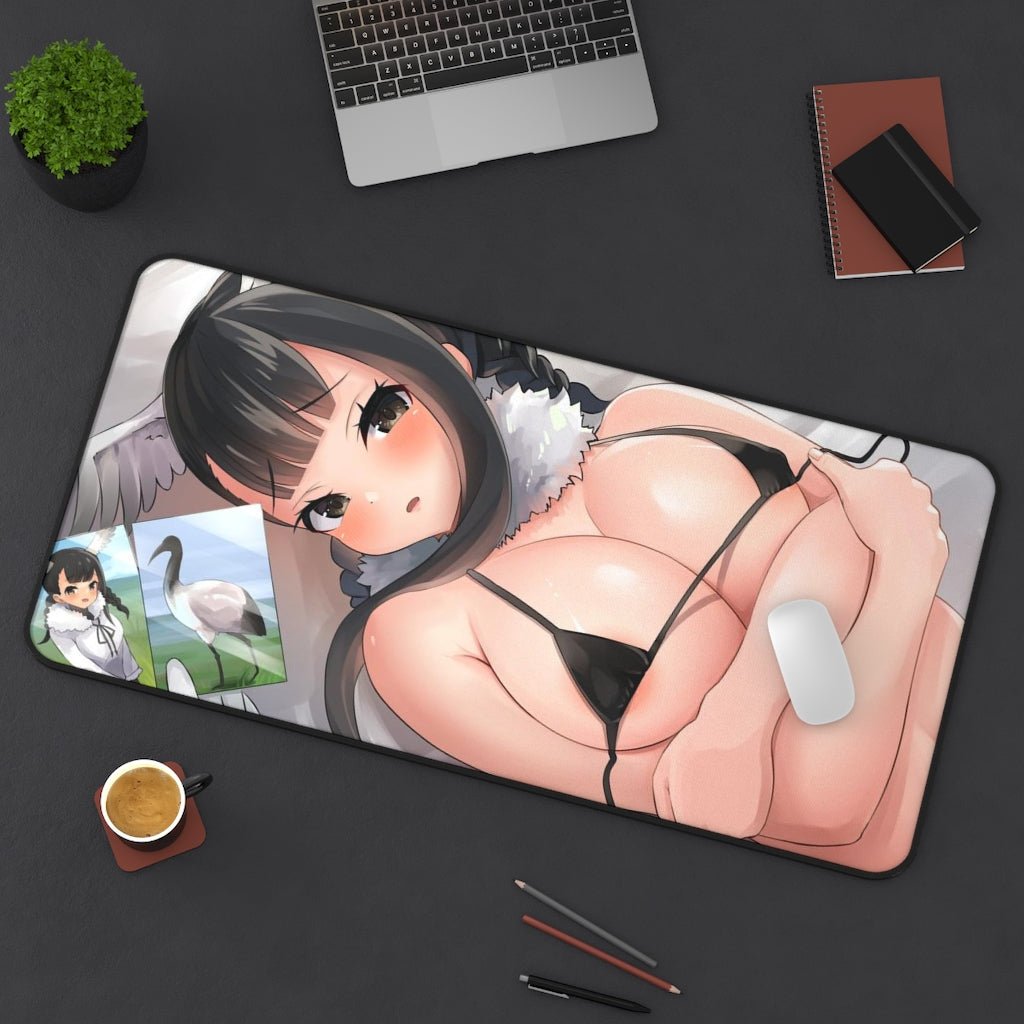 Black Headed Ibis Kemono Friends Sexy Bikini Boobs Desk Mat - Sexy Anime Girl Mousepad - Gaming Playmat