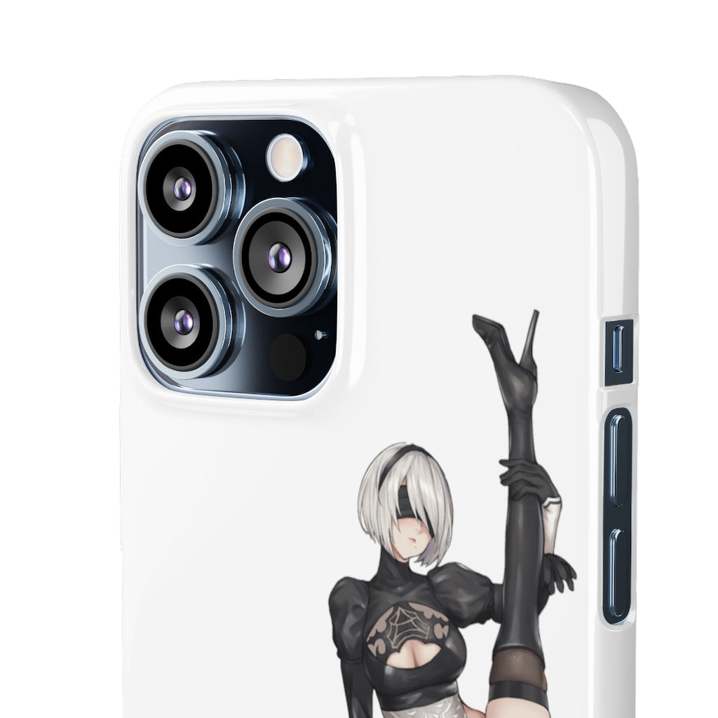 Nier Automata 2B Split Anime Phone Case -  Kawaii Aesthetic Snap Case