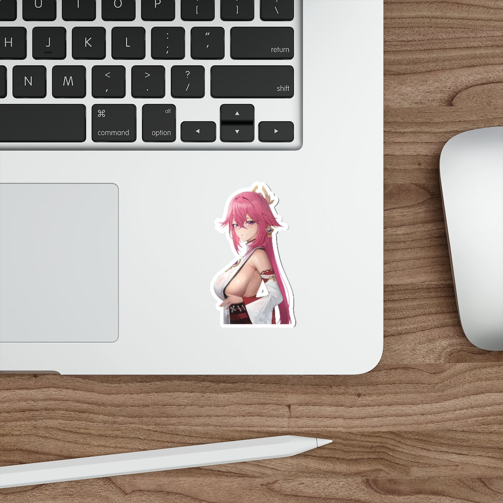 Side Boob Yae Miko Genshin Impact Ecchi Vinyl Decal Waterproof Sticker - Ecchi Vinyl Decal