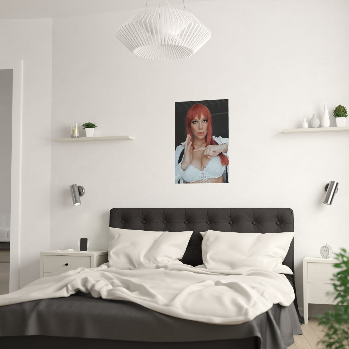 Affiche en satin Geekareen Makima Cosplay - Ero Cosplay Wall Art