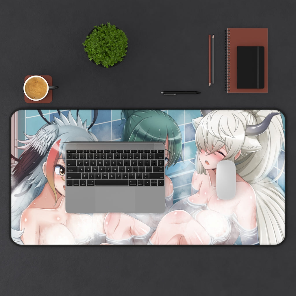 Yak and Secretarybird Kemono Friends Nude Bath Mousepad - Gaming Playmat