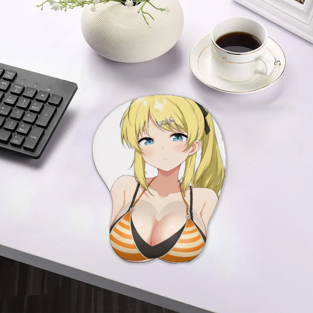 Anime 3D Boobs mousepad with Wrist Rest | Sexy Oppai Mouse pad for PC | Oppai mousepad with wrist support