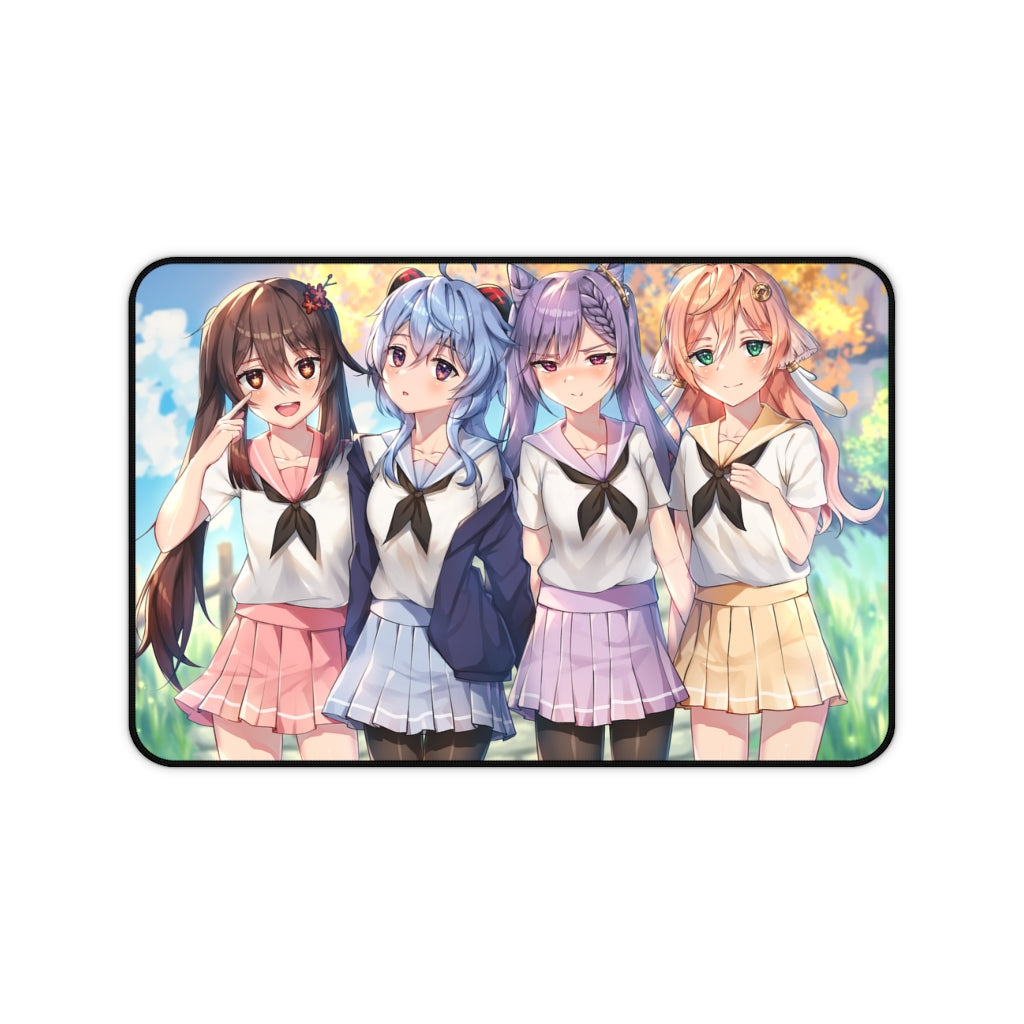 Genshin Impact School Girls Desk Mat | Large Gaming Mousepad - MTG Playmat