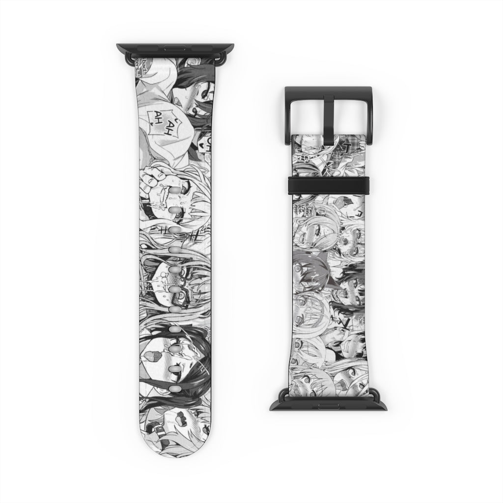 Apple Watch Band 38 mm and 42 mm - Ahegao Lewd Leather Apple Watch Band