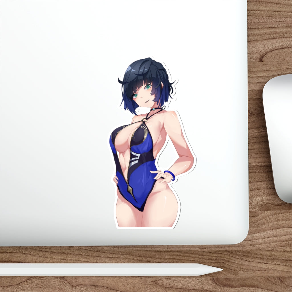 Sexy Swimsuit Yelan Genshin Impact Waterproof Sticker - Ecchi Vinyl Decal