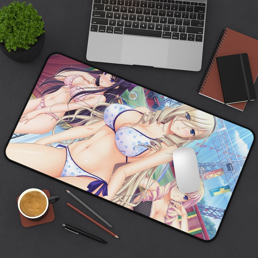 Celia Akane and Bertille Walkure Romanze Bikini Waifus Mousepad - Gaming Playmat