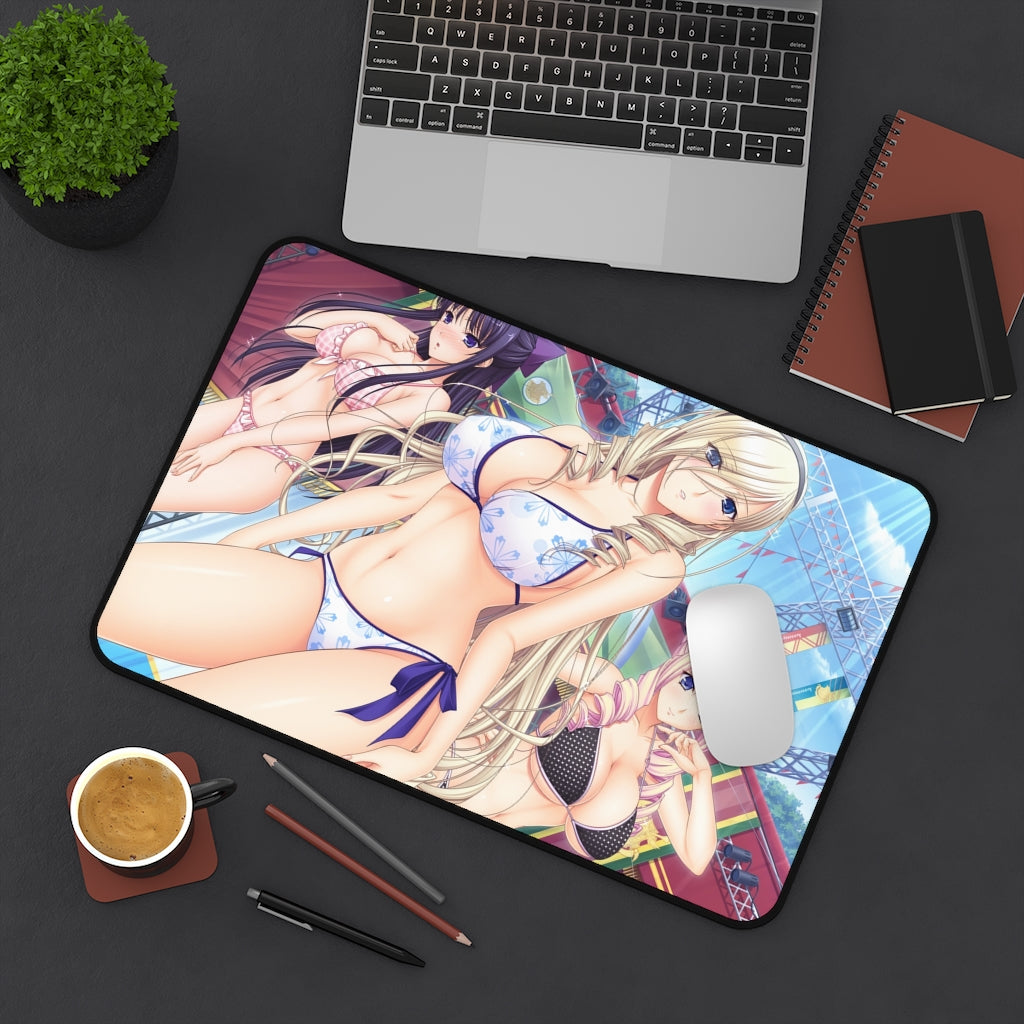 Celia Akane and Bertille Walkure Romanze Bikini Waifus Mousepad - Gaming Playmat