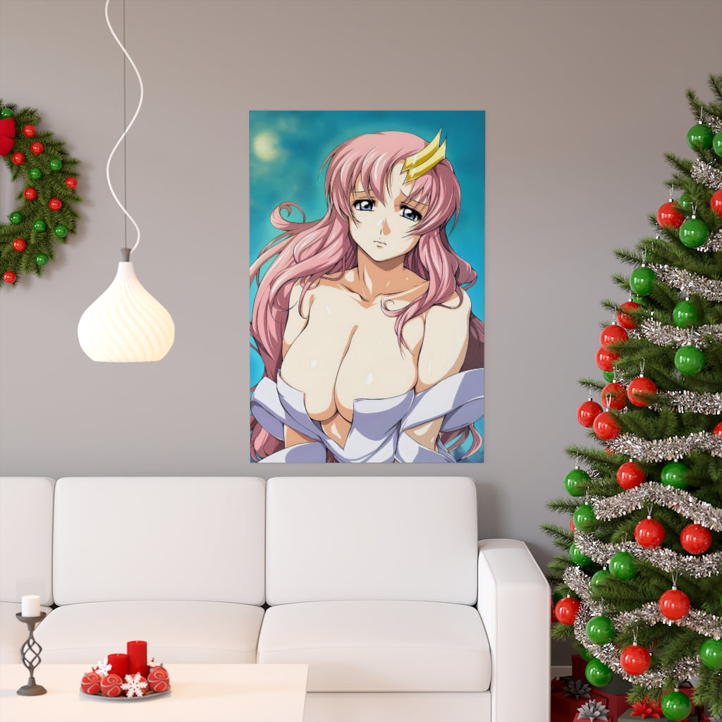 Big Boobs Lacus Clyne Gundam Ecchi Poster - Lewd Premium Matte Vertical Poster - Adult Wall Art