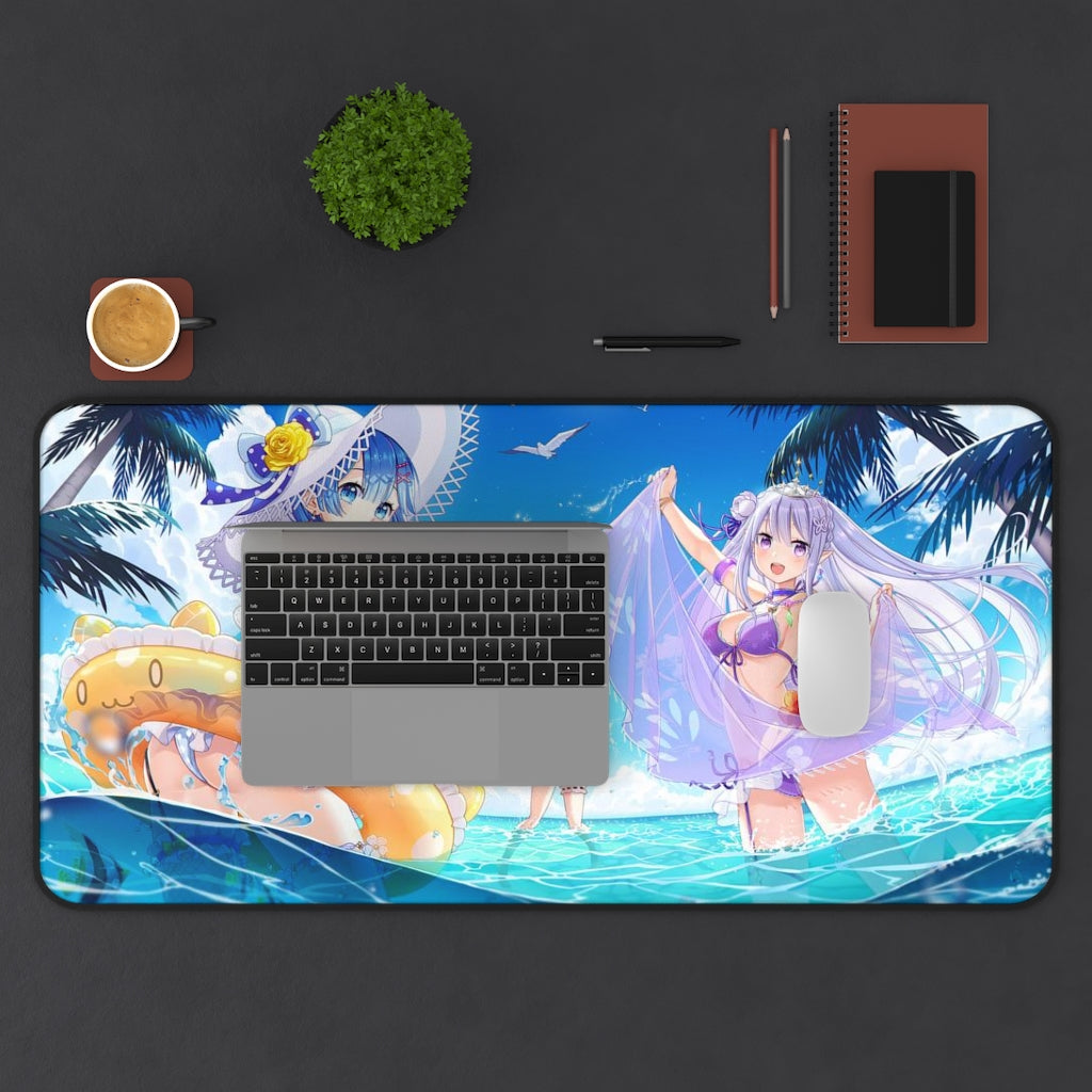 Re Zero Sexy Mousepad - Beach Waifus Desk Mat - Ecchi Playmat