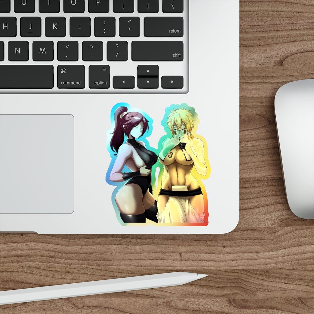 Sexy Yoruichi and Harribel Holographic Sticker Anime - Bleach Holographic Car Decal