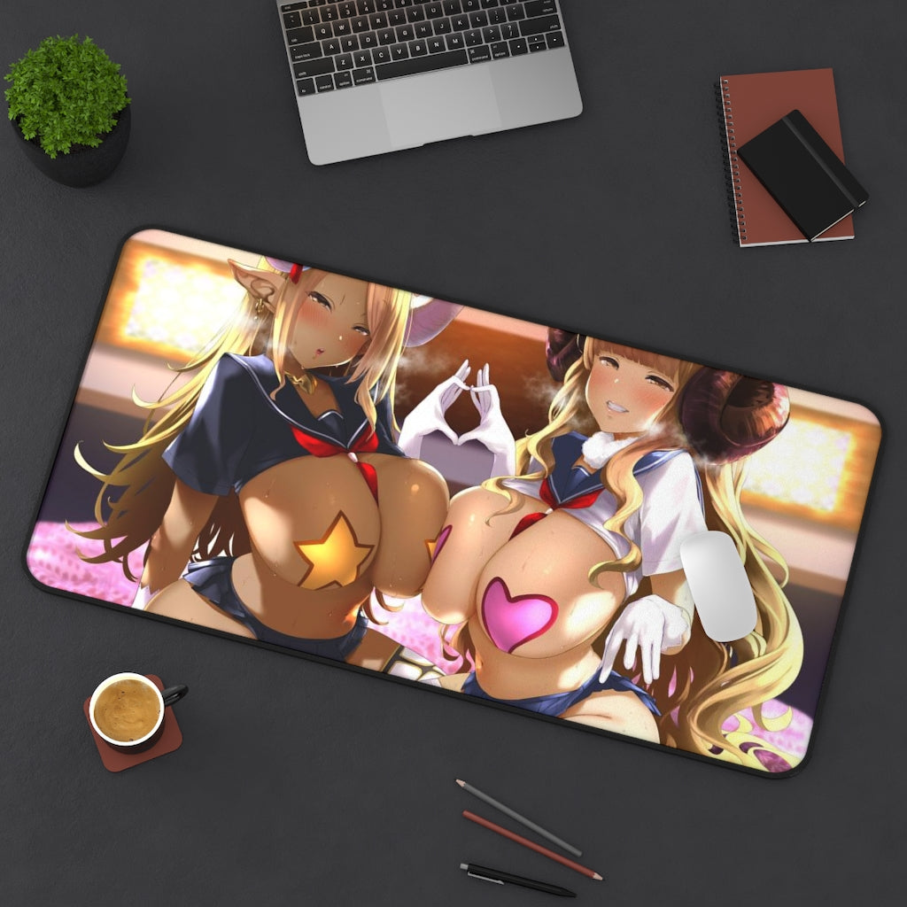 Granblue Fantasy Sexy Mousepad - Thick Waifus Pasties Anime Desk Mat - Ecchi Playmat