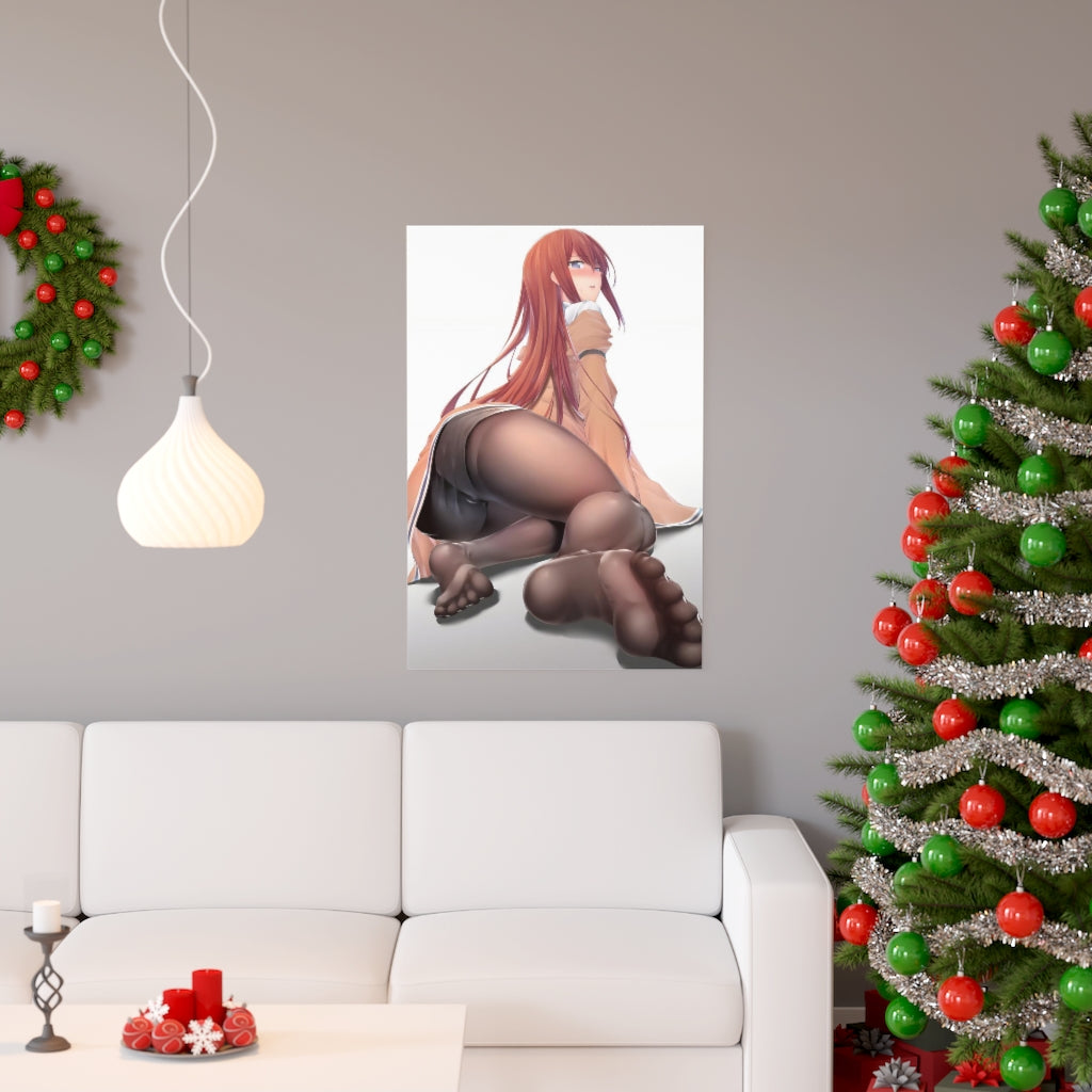 Affiche sexy pieds de Makise Kurisu Steins Gate Ecchi - Affiche verticale mate de qualité supérieure obscène - Art mural pour adultes