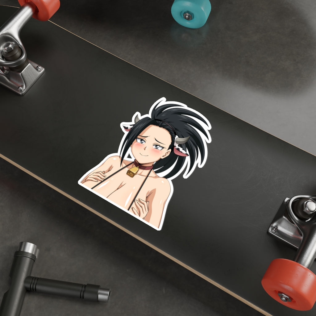 Momo Cow Girl Boobs Peeker Sticker - Car Window Sticker Peeker - My Hero Academia Ecchi Vinyl Car Decal