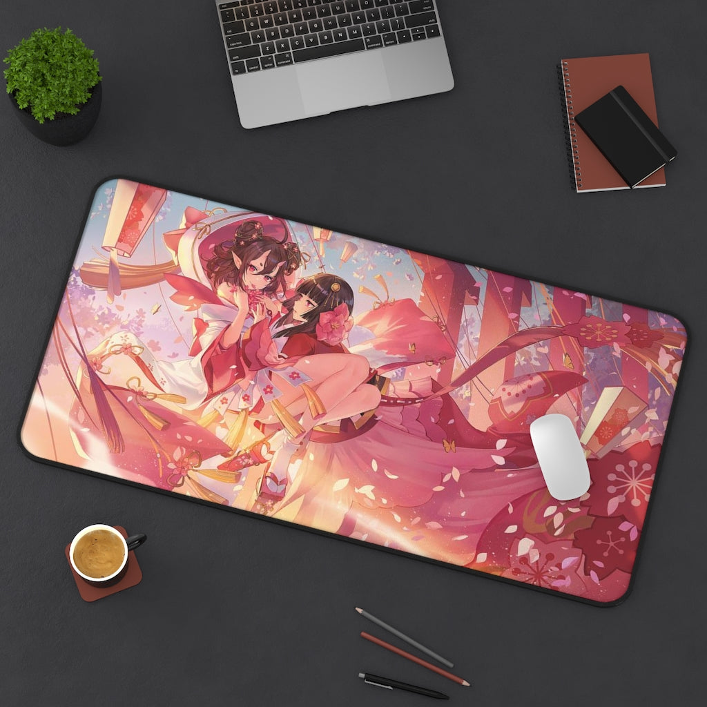 Onmyoji Sexy Mousepad - Momo And Sakura Gaming Desk Mat - Ecchi Playmat