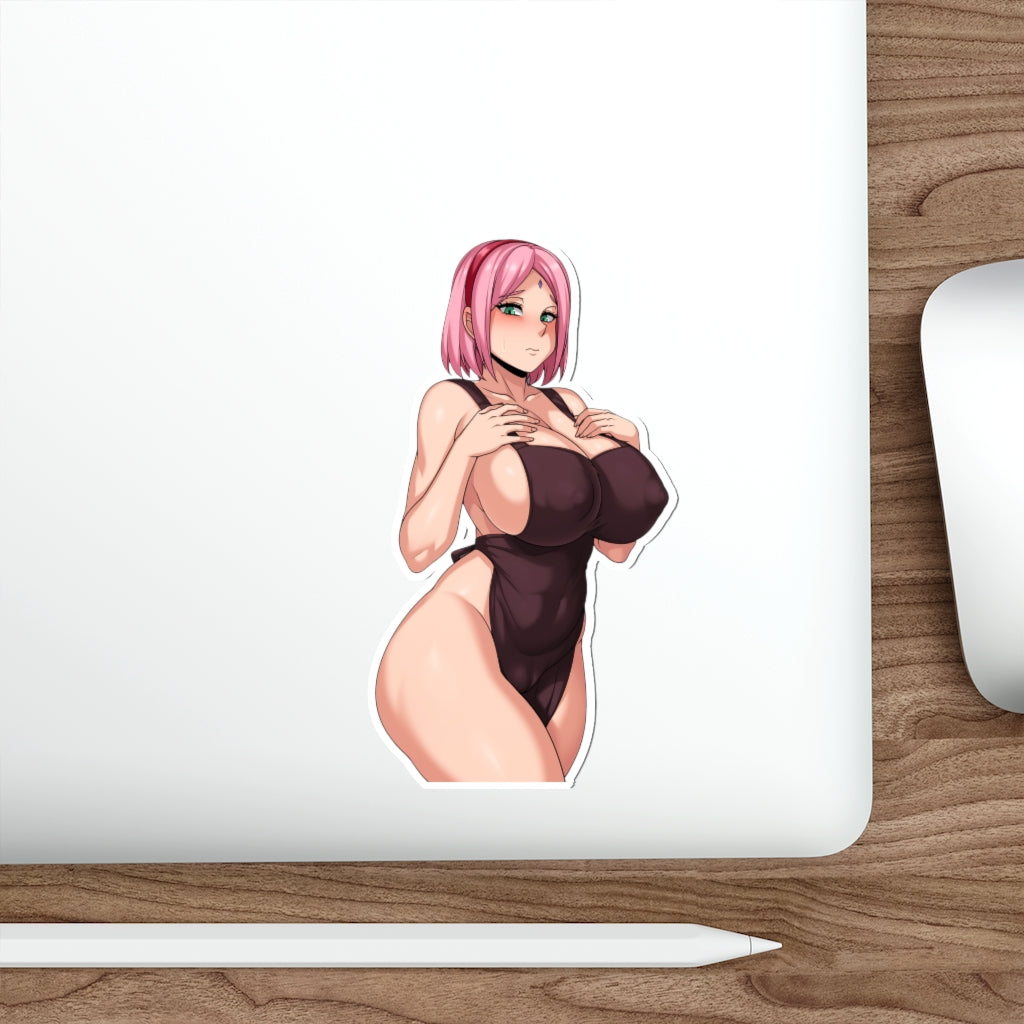 Thick Tits Apron Sakura Naruto Waterproof Sticker - Ecchi Vinyl Decal