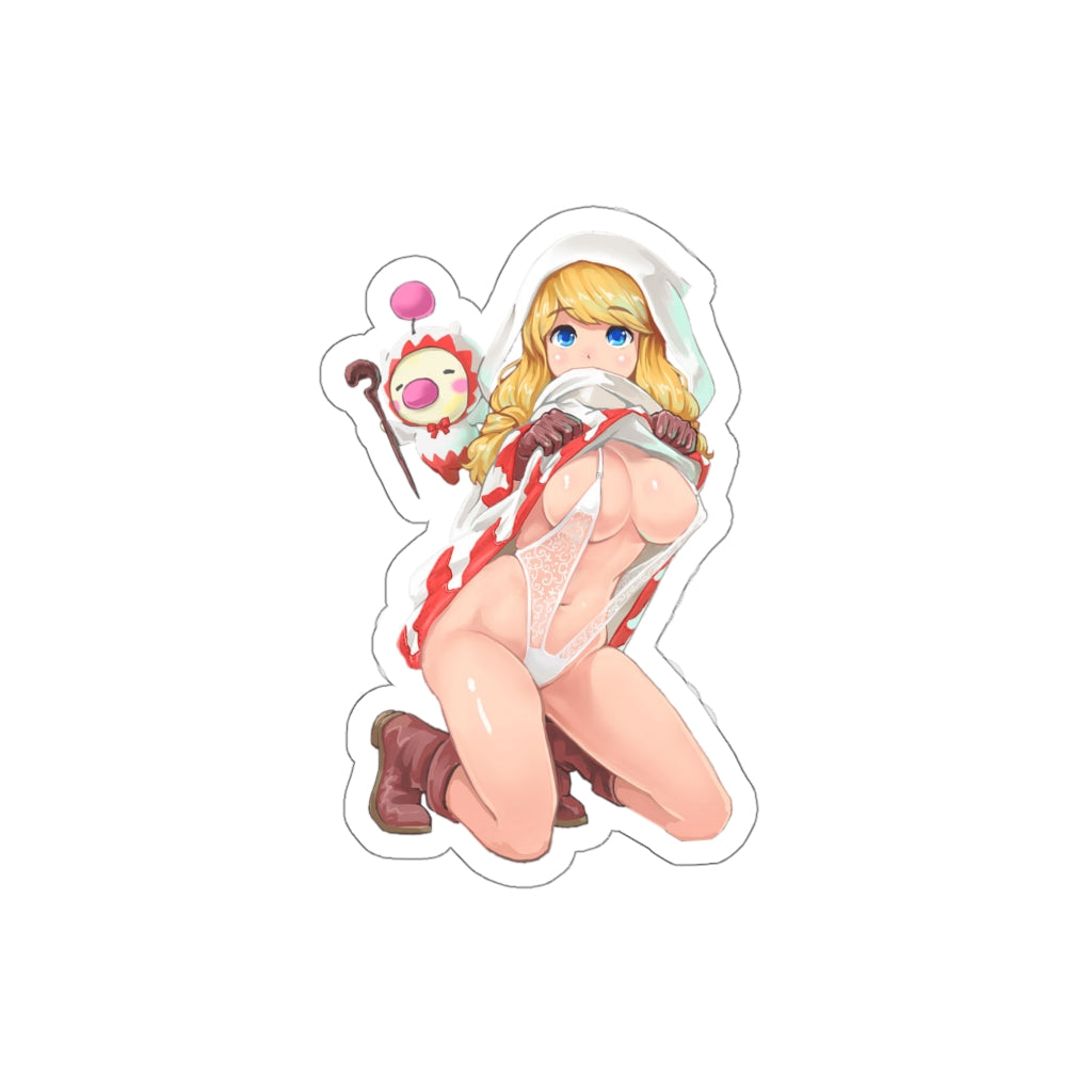 Final Fantasy Tactics Sexy White Mage and Moogle Waterproof Sticker - Ecchi Vinyl Decal