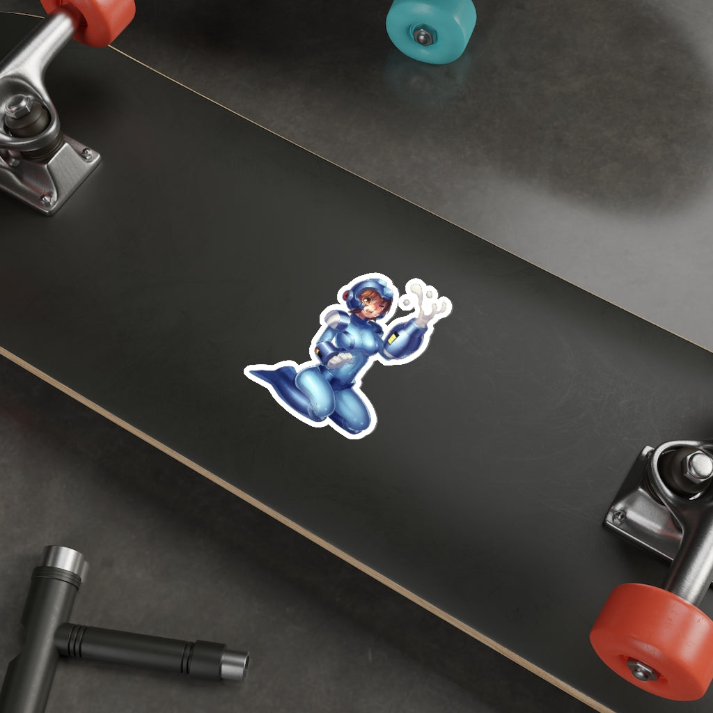 Female Megaman Shoot Waterproof Sticker - Ecchi Vinyl Decal